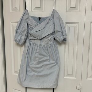 Elegant Light blue Off-Shoulder Dress
